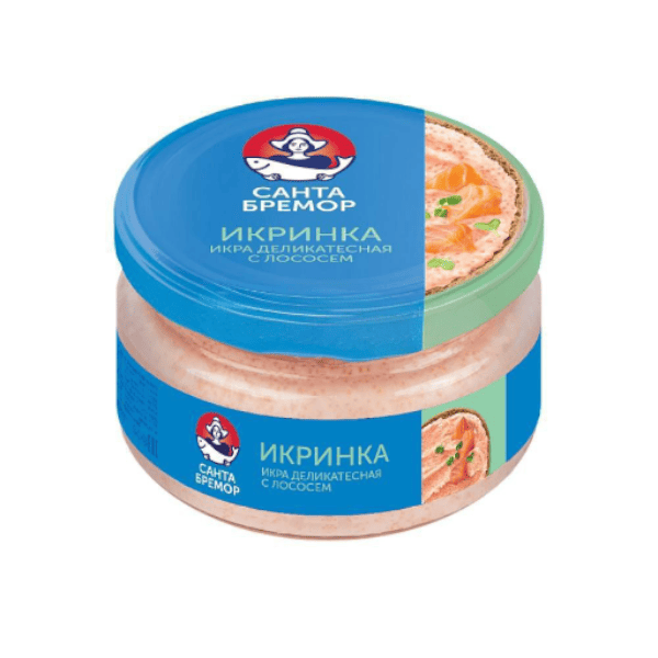 Фото Икра деликатесная Икринка с копчен лосось160 гр Санта Бремор