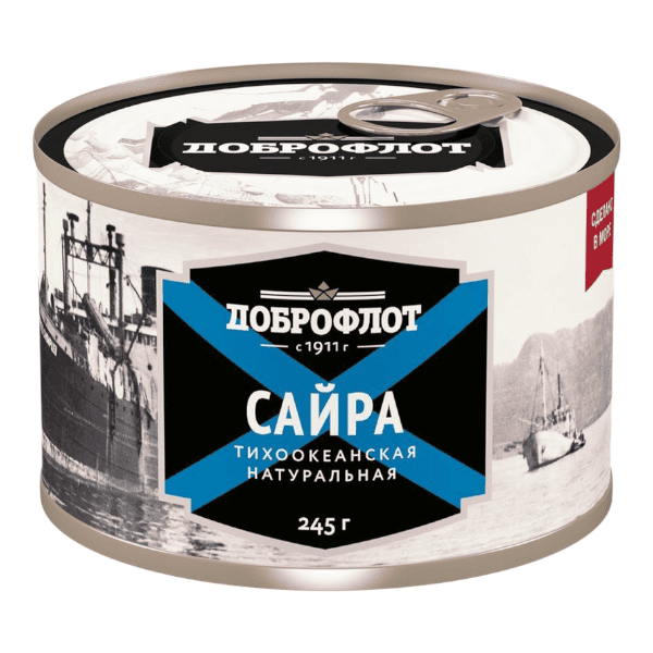 Фото Сайра "Доброфлот" натур. с доб. масла  ключ ж/б 245 гр