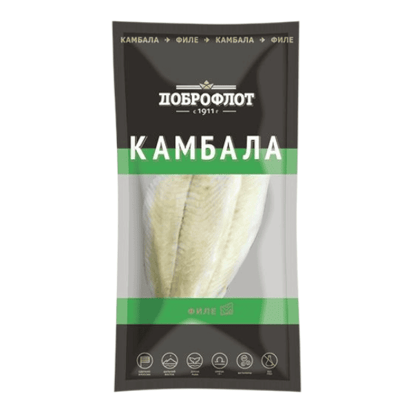 Фото Камбала филе без кожи (порции вак/уп0.3кг) (Доброфлот) 
