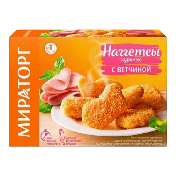 Фото Наггетсы куриные с ветчиной МИРАТОРГ (250гр)